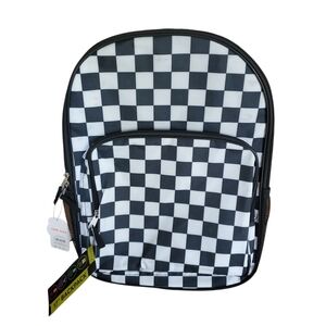 NWT Wonder‎ Nation Kids Unisex 16" Checkered Backpack, Black/White